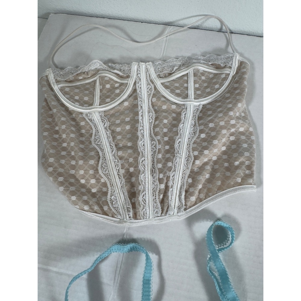 Shein Corset Bustier Top Set 4 Pieces Light Blue Beige Pink‎ Black Satin Lace - Picture 4 of 7